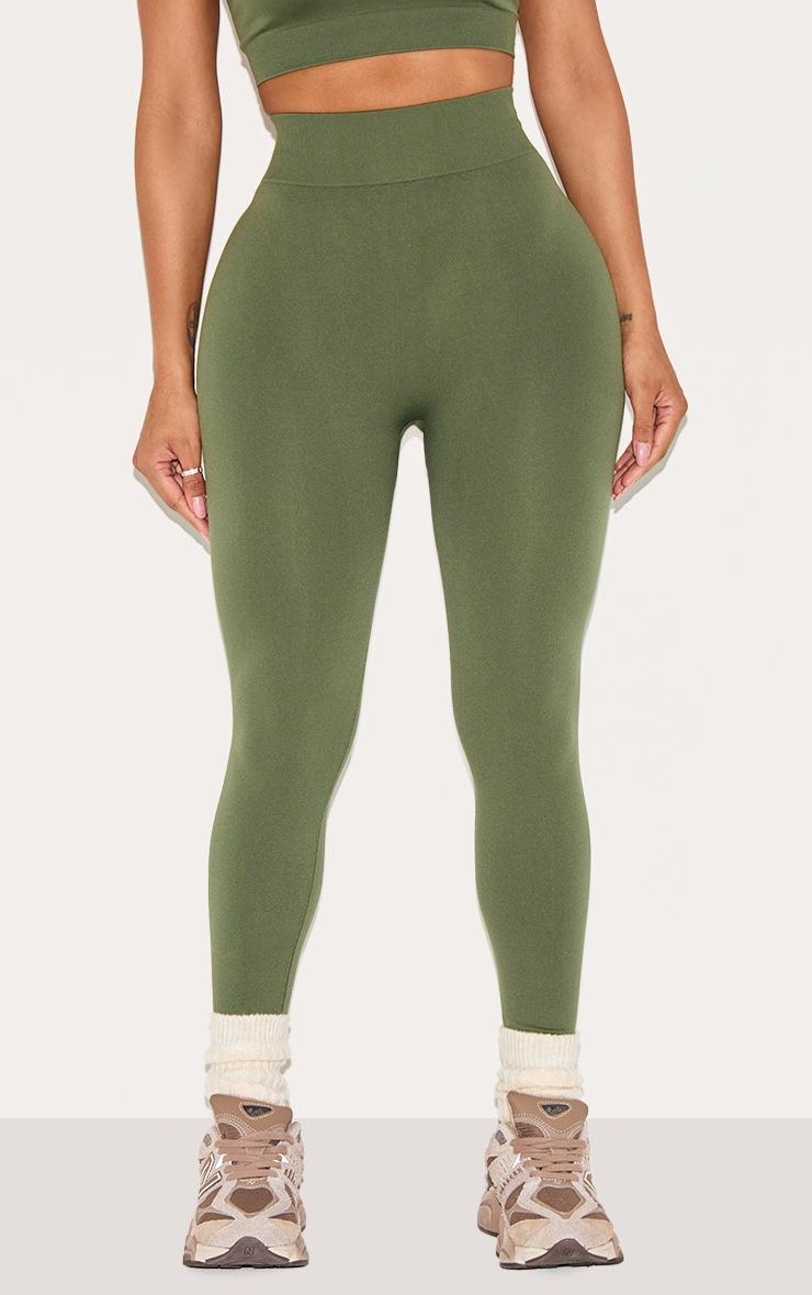 Pretty Little Thing Shape Forest Green Seamless Active Ruched Bum Highwaisted Leggings