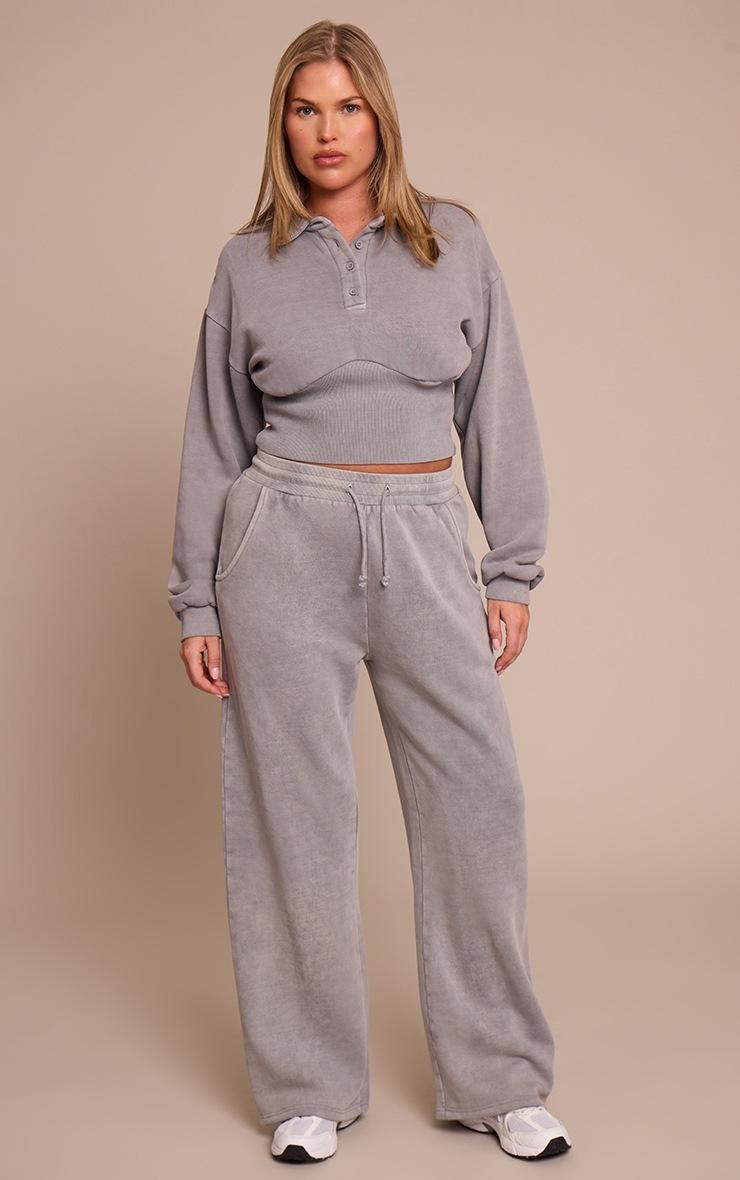 Pretty Little Thing Shape Grey Marl Tie Waist Straight Leg Sweatpants
