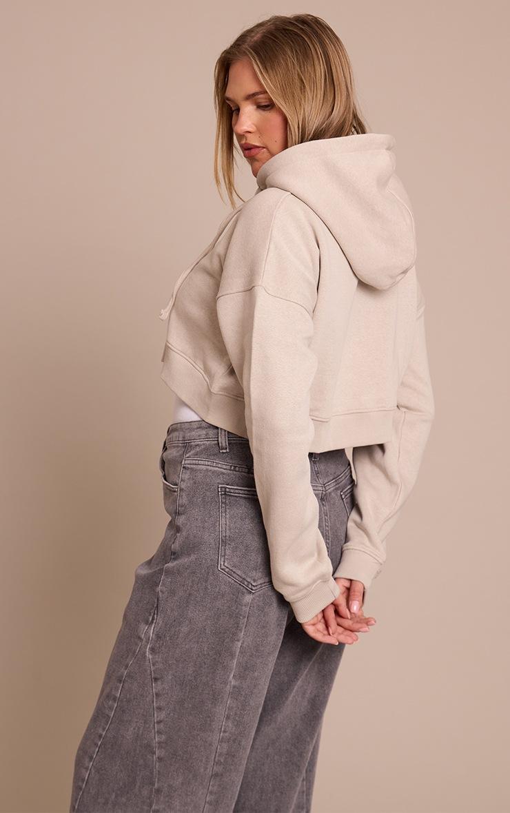 Pretty Little Thing Shape Grey Marl Zip Front Long Sleeve Cropped Hoodie
