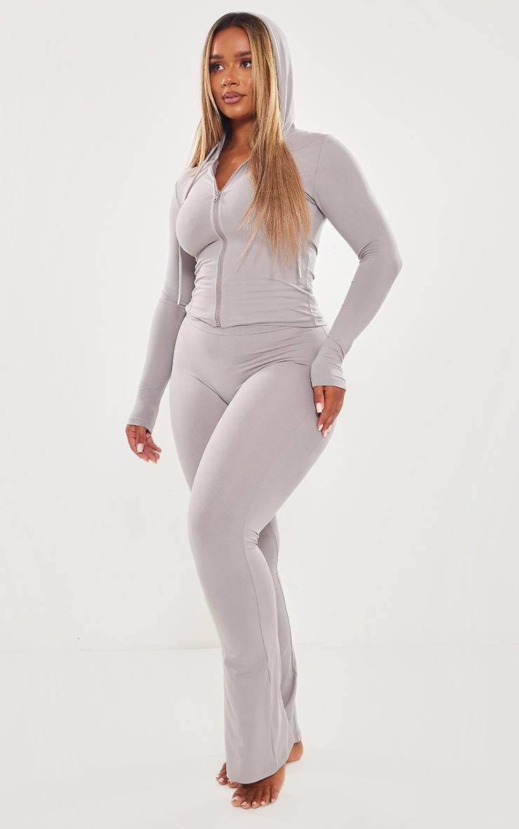 Pretty Little Thing Shape Grey Sculpted Zip Through Hoodie