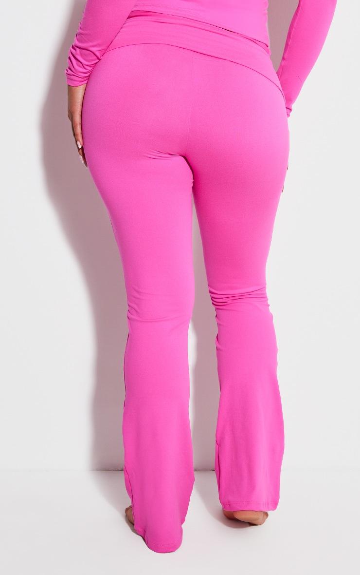 Pretty Little Thing Shape Hot Pink Sculpted Foldover Waist Flare Pants