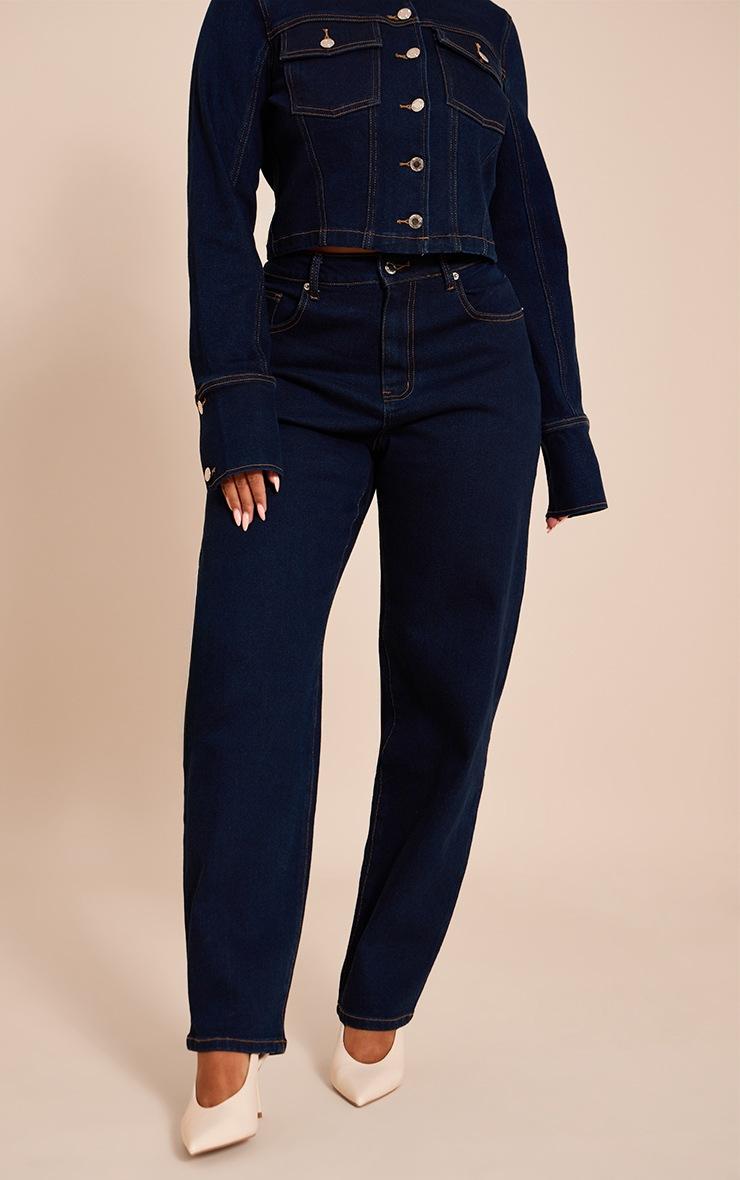 Pretty Little Thing Shape Indigo Stretch Denim Tailored Barrel Jeans