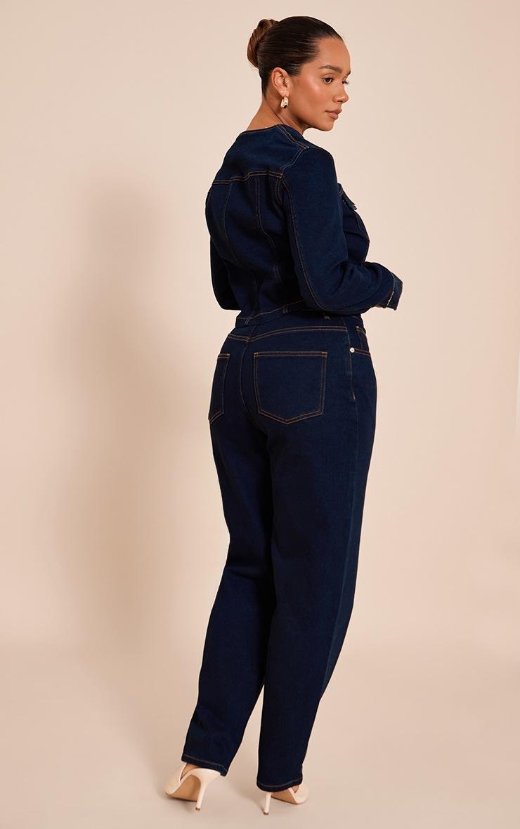 Pretty Little Thing Shape Indigo Stretch Denim Tailored Barrel Jeans