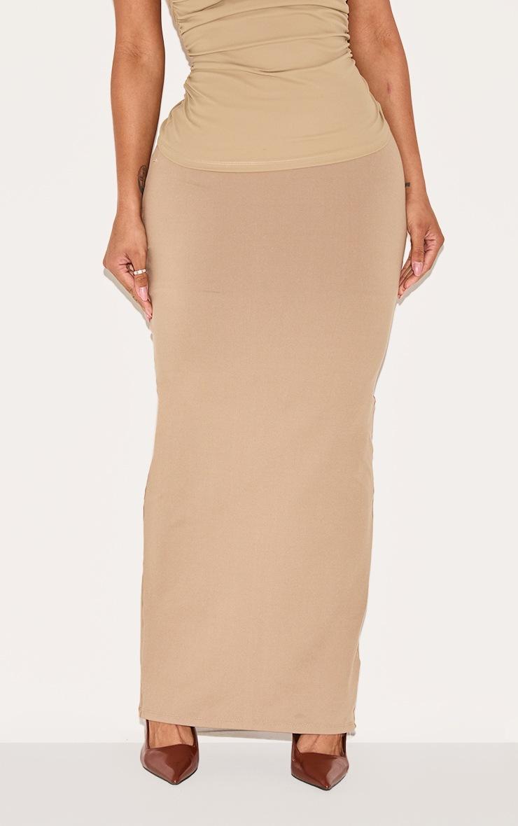 Pretty Little Thing Shape Khaki Built In Shapewear Sculpt Maxi Skirt
