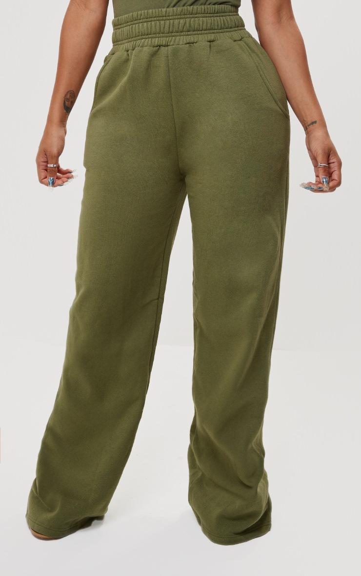 Pretty Little Thing Shape Khaki Sweat High Waist Wide Leg Sweatpants