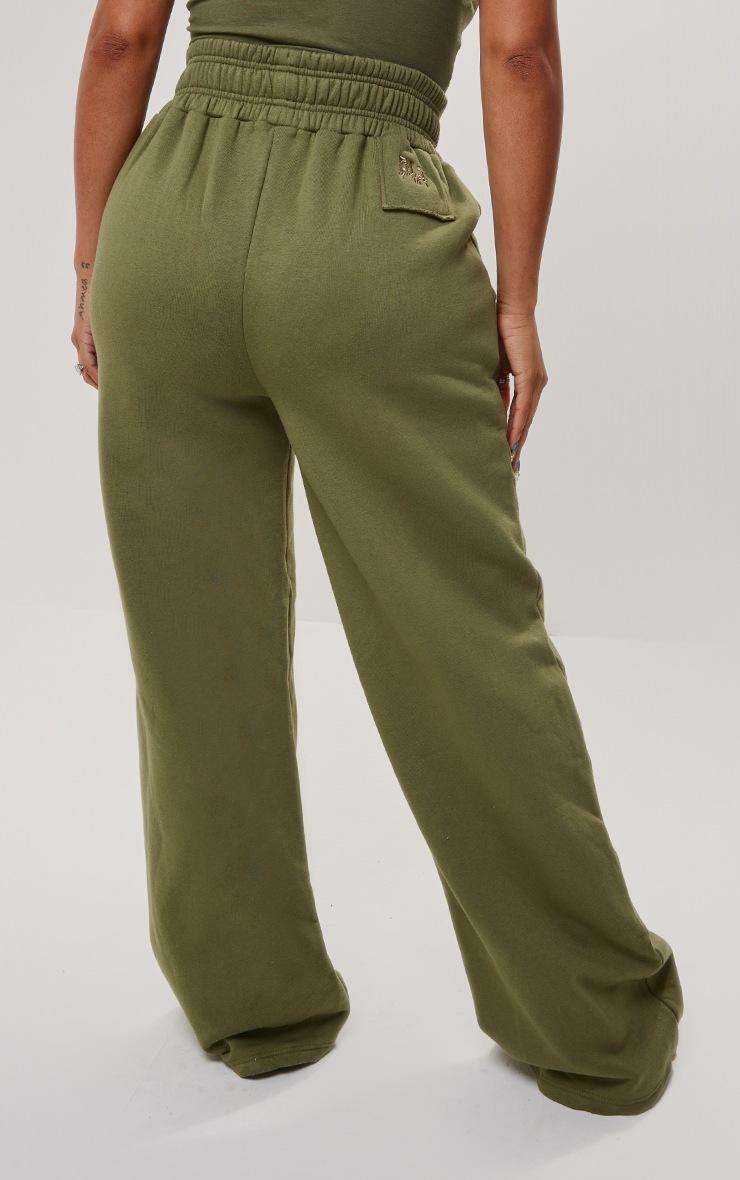 Pretty Little Thing Shape Khaki Sweat High Waist Wide Leg Sweatpants