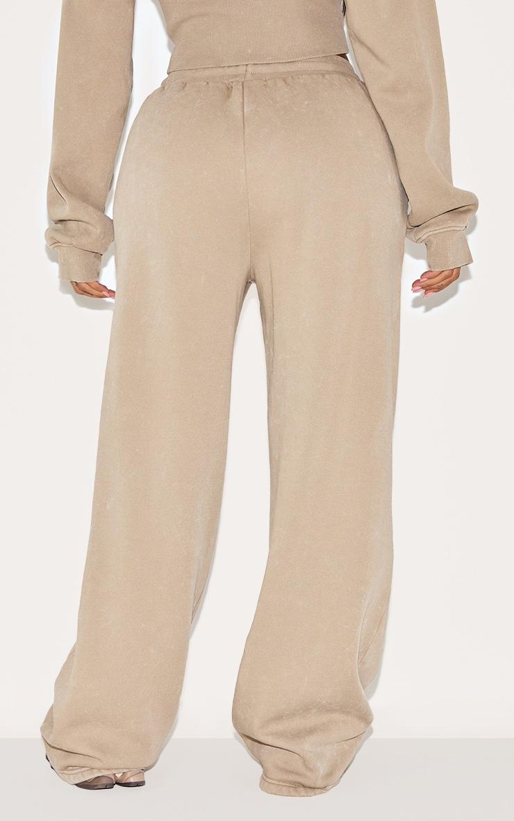 Pretty Little Thing Shape Mocha Sweat Seam Detail Wide Leg Sweatpants