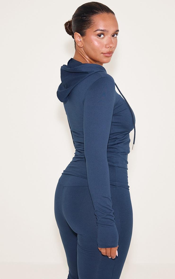 Pretty Little Thing Shape NAVY Sculpt ZIP UP Hoodie