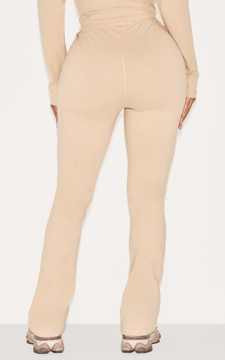 Pretty Little Thing Shape Oatmeal Cotton High Waist Flared Pants