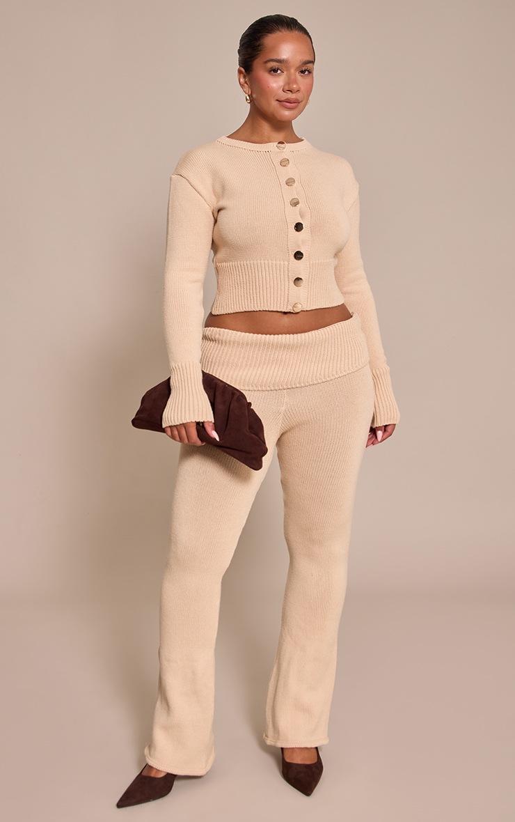 Pretty Little Thing Shape Oatmeal Knitted Button Front Cardigan