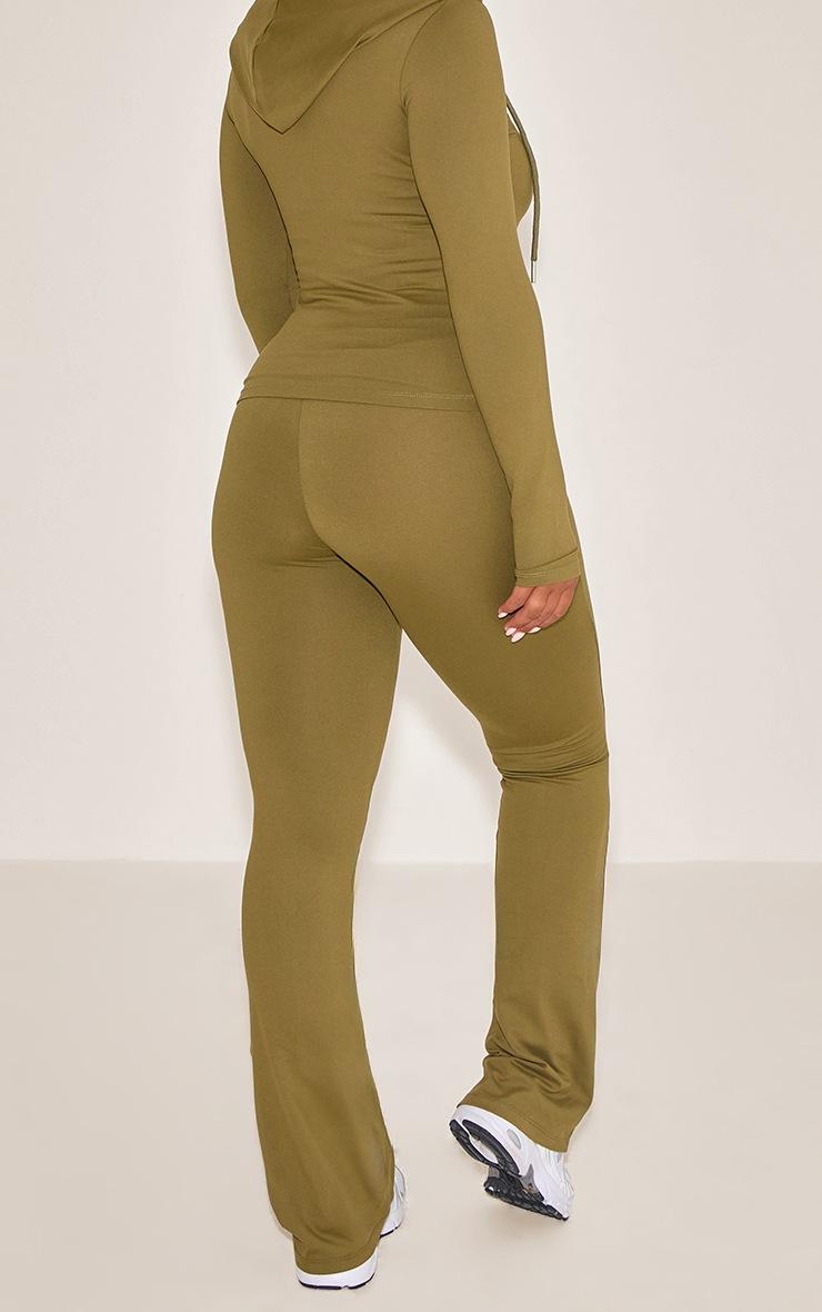 Pretty Little Thing Shape OLIVE Sculpted Fold Over Waist Flare Pants
