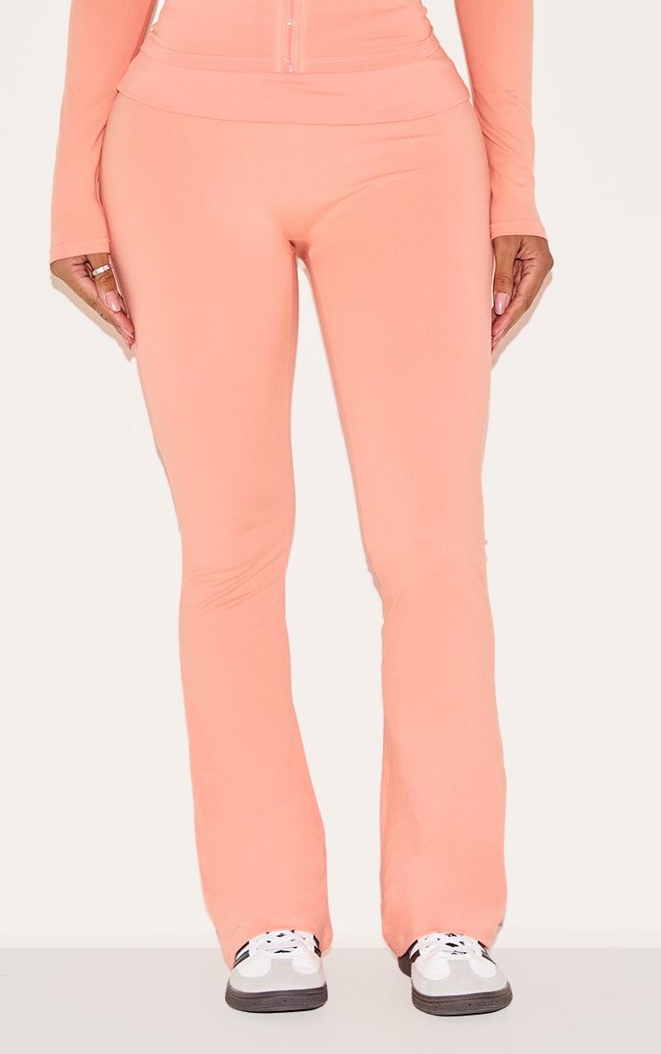 Pretty Little Thing Shape Peach Sculpted Foldover Waist Flare Pants