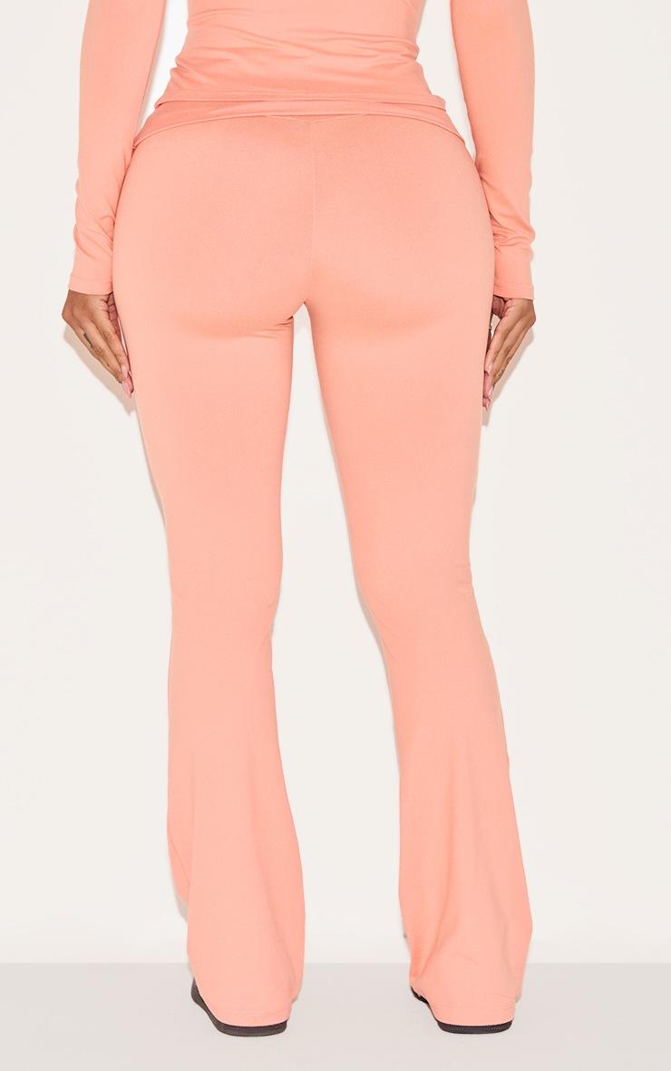 Pretty Little Thing Shape Peach Sculpted Foldover Waist Flare Pants