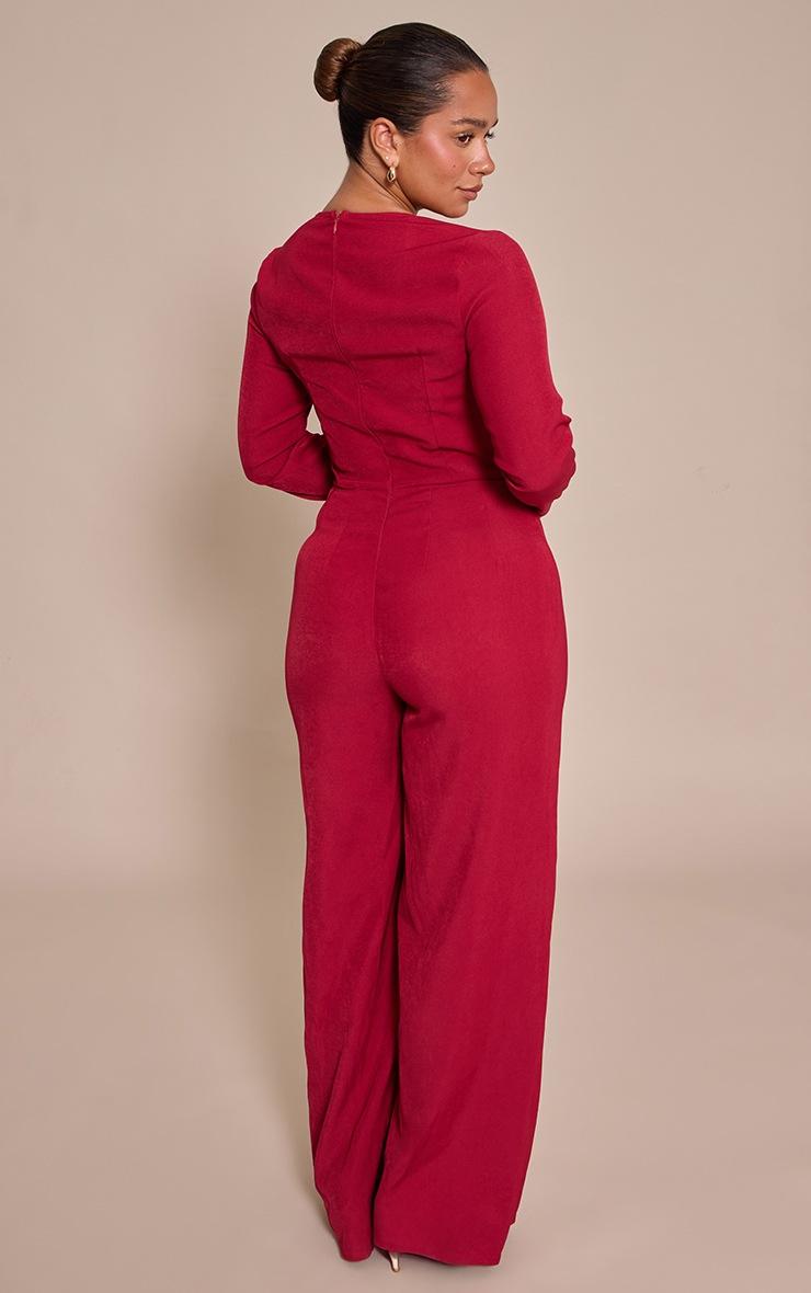 Pretty Little Thing Shape Red Tailored Woven Corset Jumpsuit