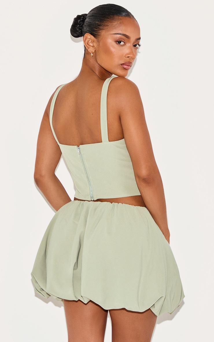 Pretty Little Thing Shape Sage Lace Trim Corset Top