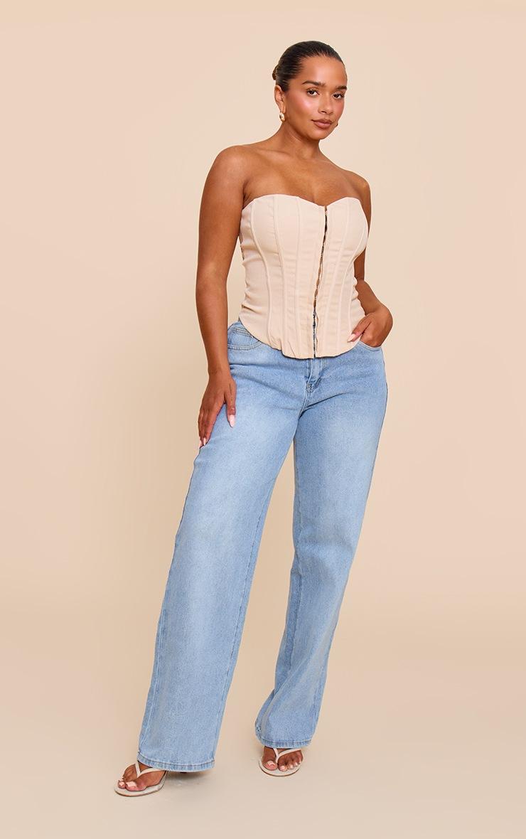 Pretty Little Thing Shape Stone Hook & Eye Front Boned Corset Top