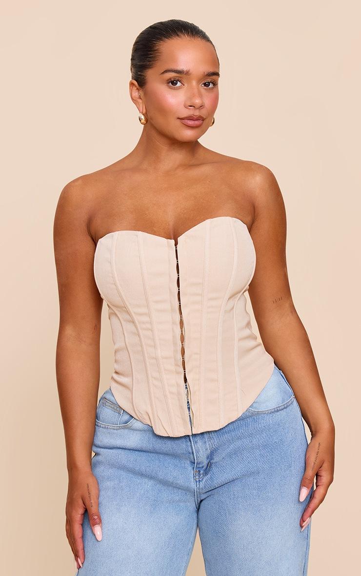Pretty Little Thing Shape Stone Hook & Eye Front Boned Corset Top