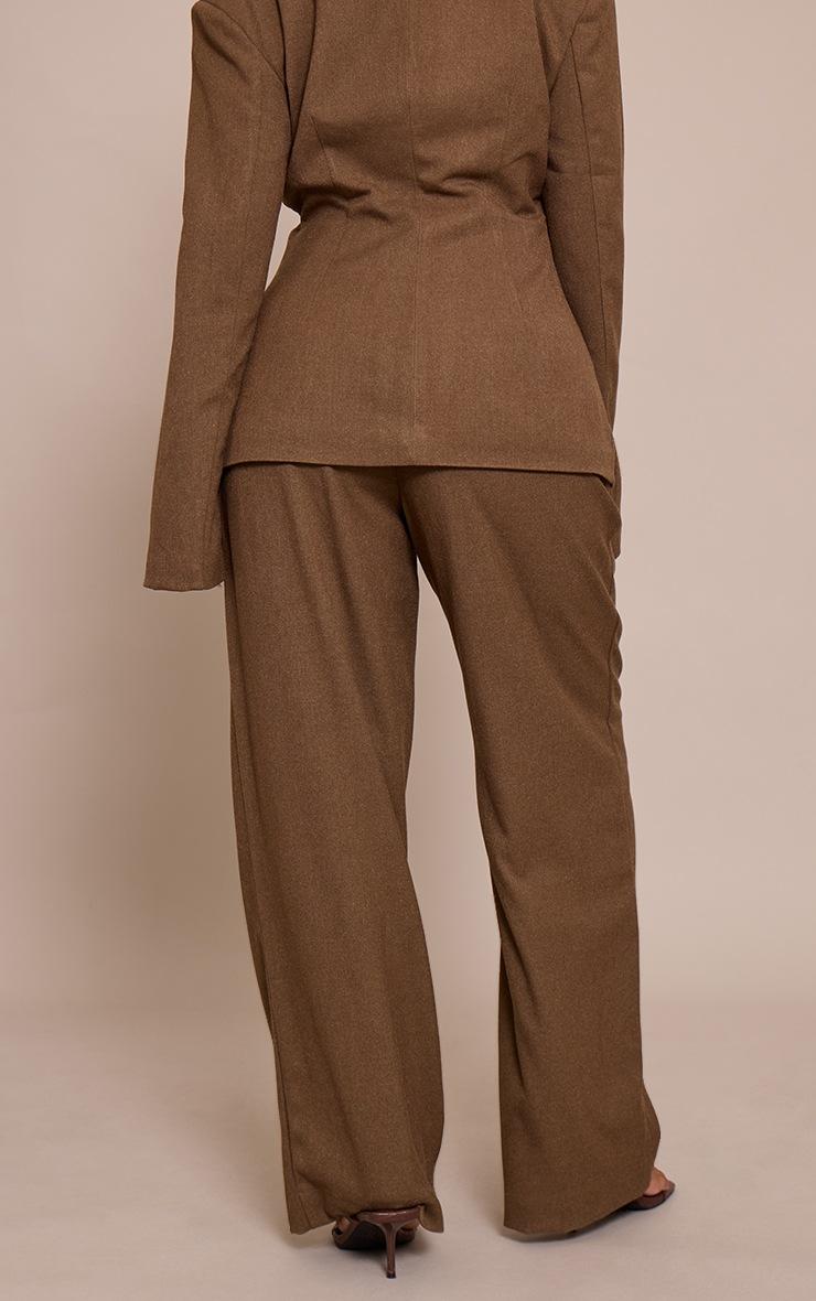 Pretty Little Thing Shape Taupe Tailored Highwaisted Straight Leg Pant