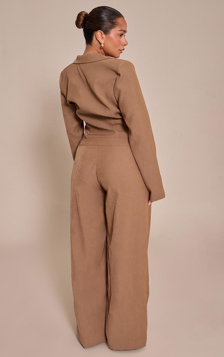 Pretty Little Thing Shape Taupe Tailored Woven Jumpsuit