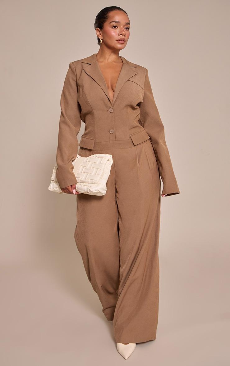 Pretty Little Thing Shape Taupe Tailored Woven Jumpsuit