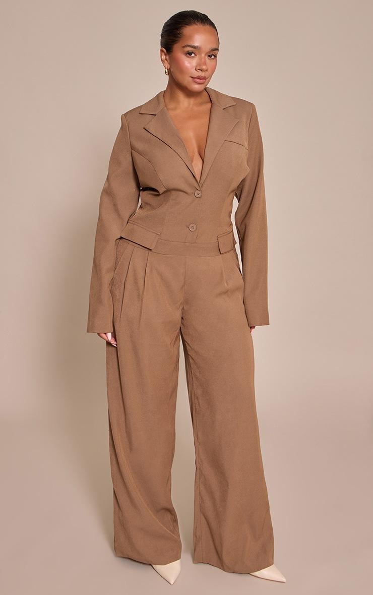 Pretty Little Thing Shape Taupe Tailored Woven Jumpsuit