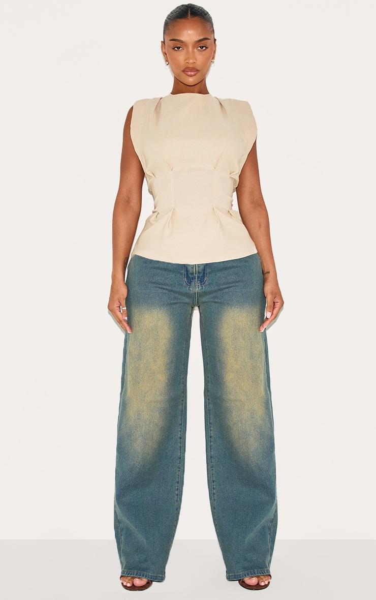 Pretty Little Thing Shape Vintage Wash Hourglass Stretch High Waisted Straight Leg Jeans