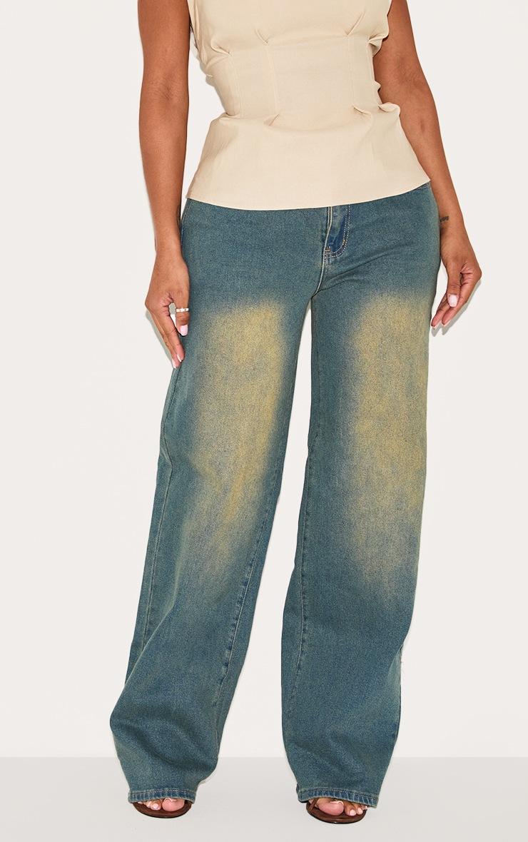 Pretty Little Thing Shape Vintage Wash Hourglass Stretch High Waisted Straight Leg Jeans