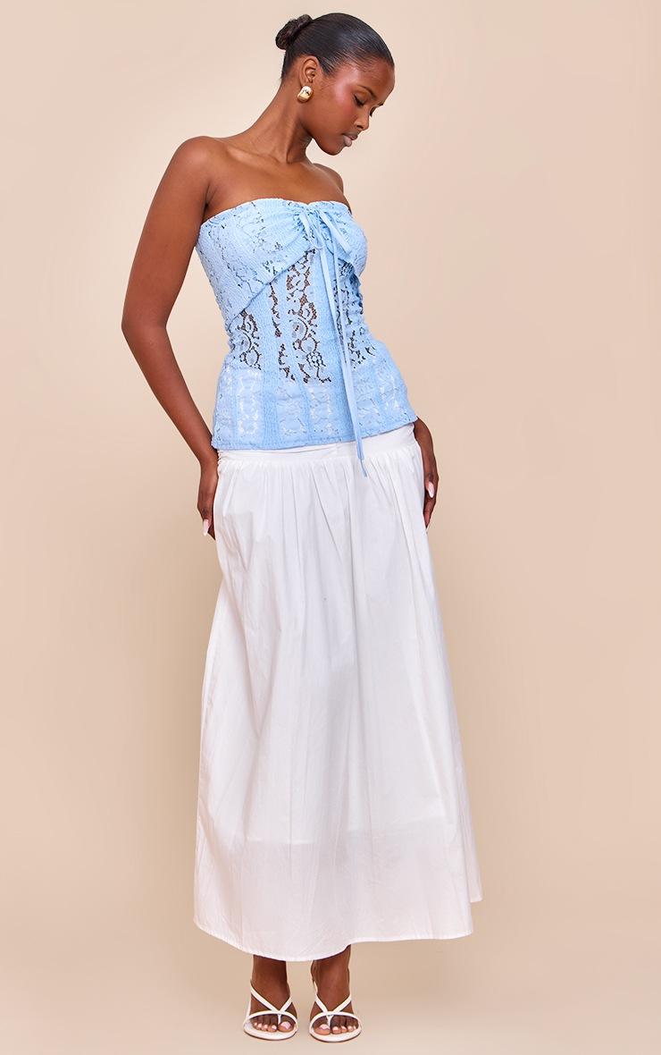 Pretty Little Thing Sky Blue Fitted Lace Bandeau Longline Top