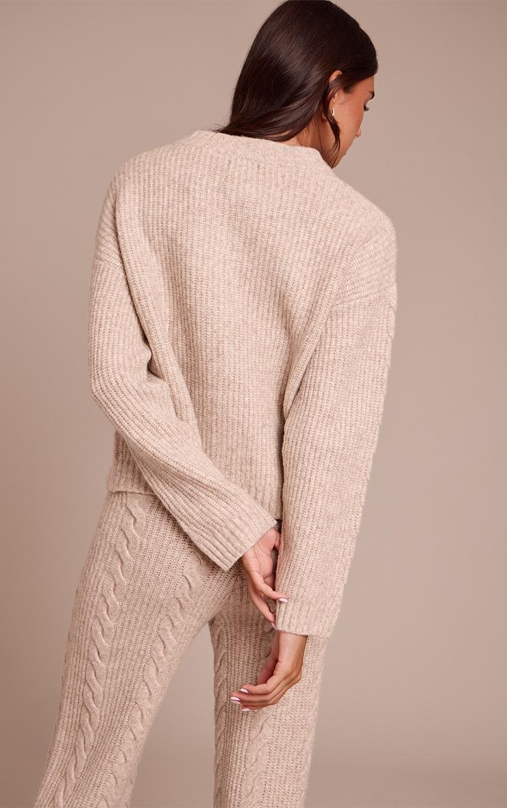 Pretty Little Thing Stone Cable Knit Button Through Cardigan