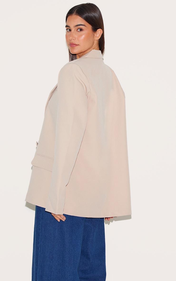 Pretty Little Thing Stone Double Breasted Oversized Boxy Fit Blazer