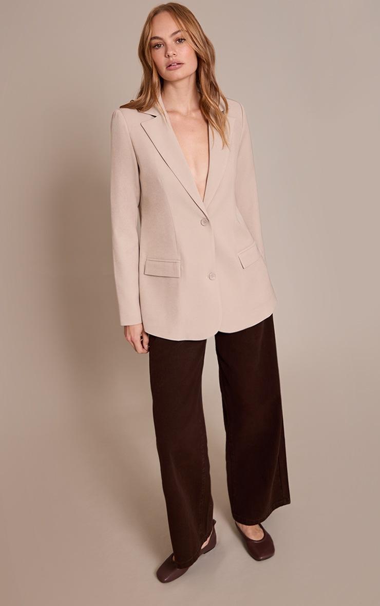Pretty Little Thing Stone Oversized Longline Blazer
