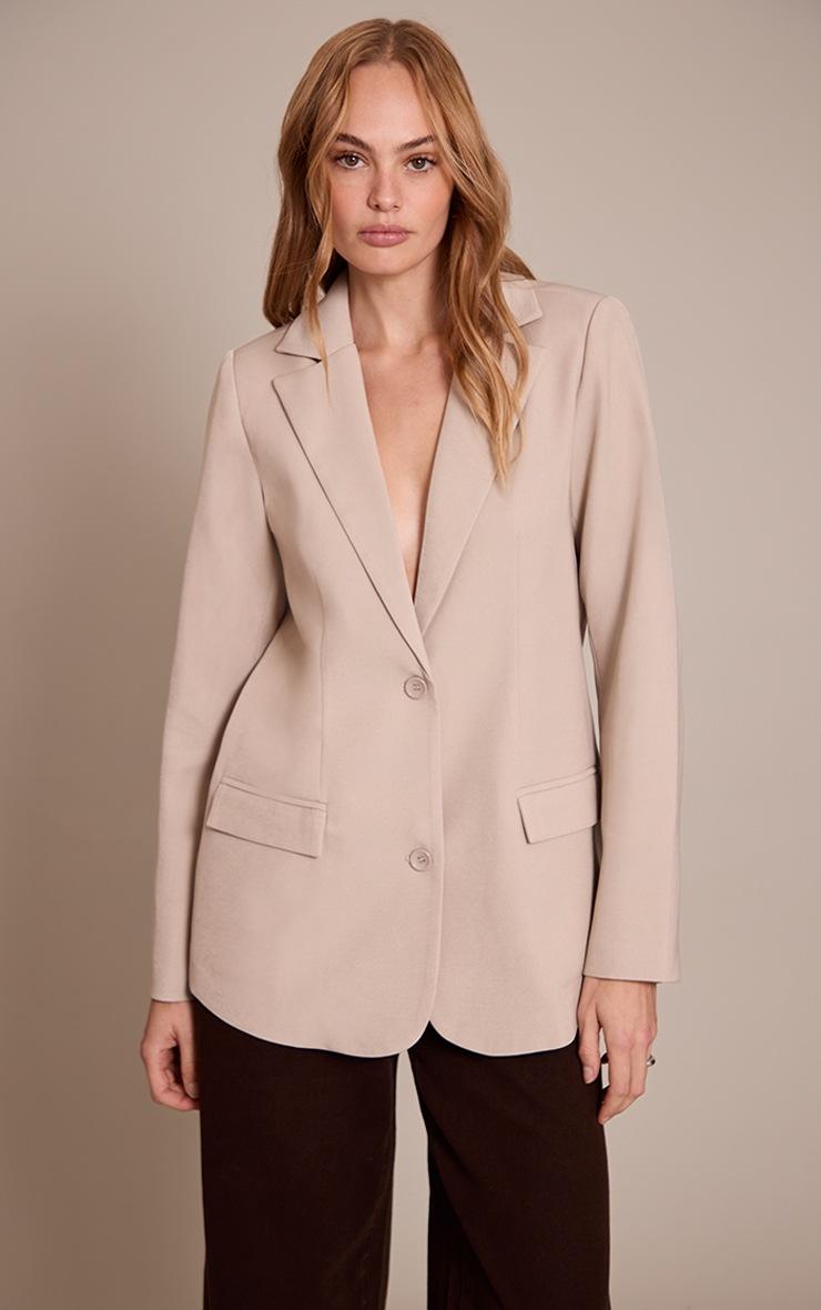 Pretty Little Thing Stone Oversized Longline Blazer