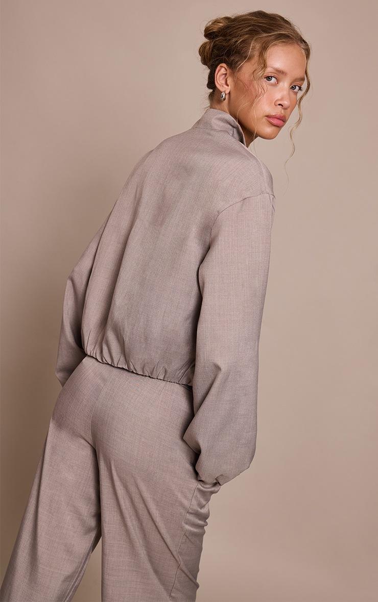 Pretty Little Thing Stone Quarter Zip Tailored Jacket