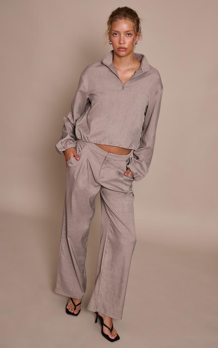 Pretty Little Thing Stone Quarter Zip Tailored Jacket