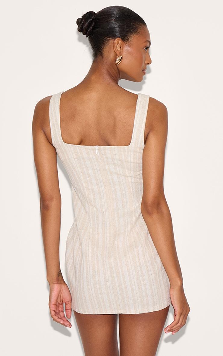 Pretty Little Thing Stone Striped Pocket Detail Dress