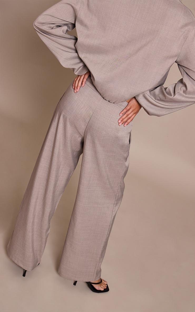 Pretty Little Thing Stone Tailored Pleat Detail Woven Pant