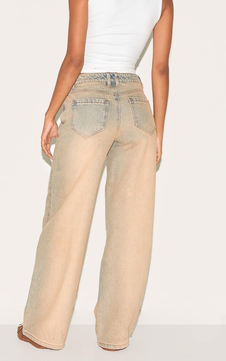 Pretty Little Thing Stone Washed Asymmetrical Waistband Wide Leg Jeans