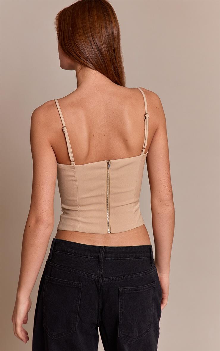 Pretty Little Thing Stone Woven Boned Thin Straps Corset