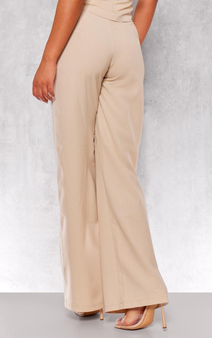 Pretty Little Thing Stone Woven Tailored Wide Leg Pocket Detail Pant