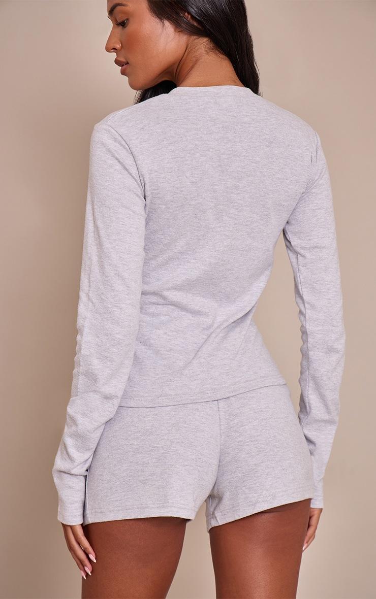 Pretty Little Thing Tall Ash Grey Button Detail Soft Touch Shorts