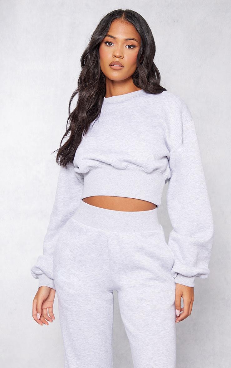 Pretty Little Thing Tall Ash Grey Cropped Sweatshirt