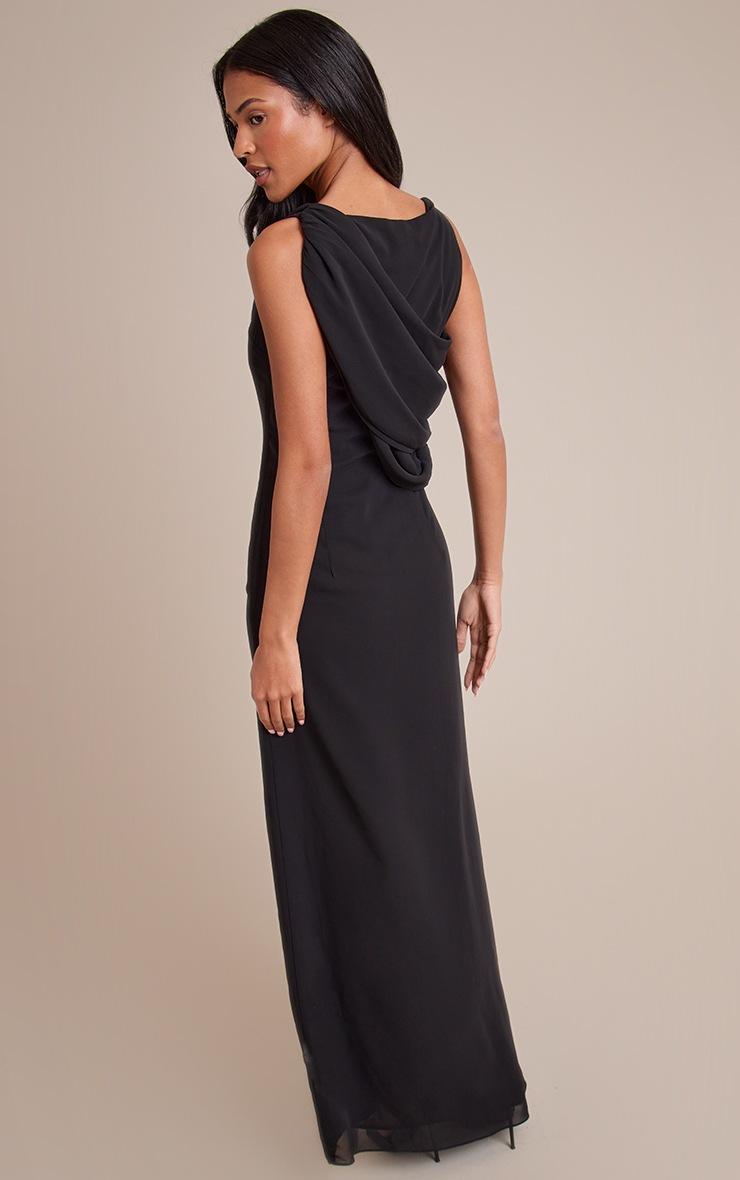 Pretty Little Thing Tall Black Chiffon Wrap Detail Maxi Dress