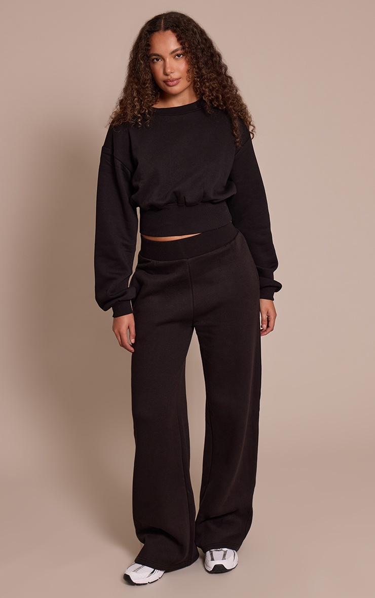 Pretty Little Thing Tall Black Cropped Oversized Sweatshirt