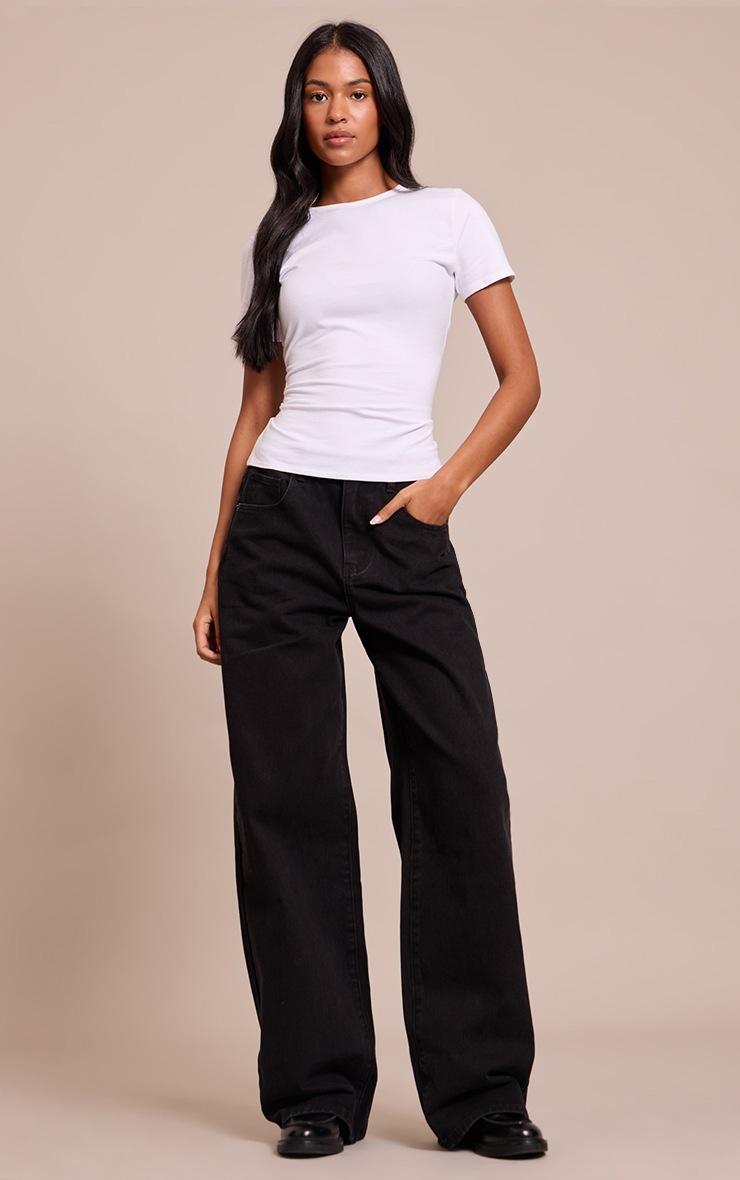 Pretty Little Thing Tall Black Dipped Back Waistband Boyfriend Jeans