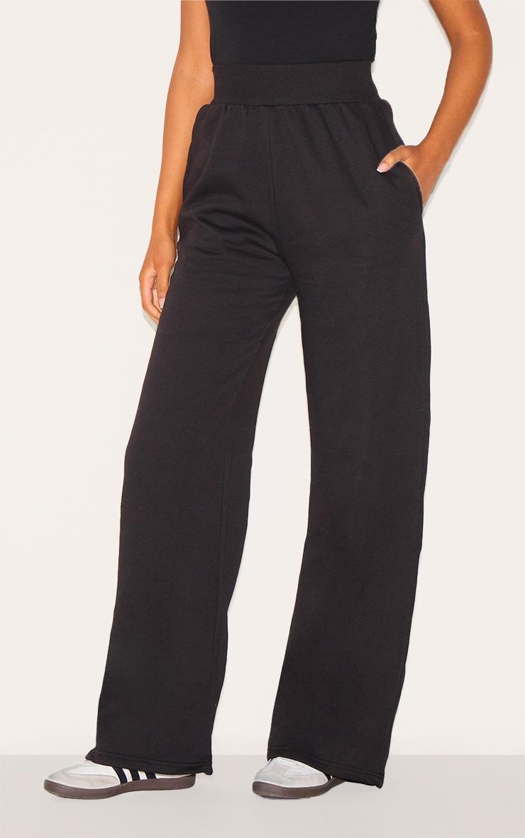 Pretty Little Thing Tall Black High Waisted Wide Leg Sweatpant