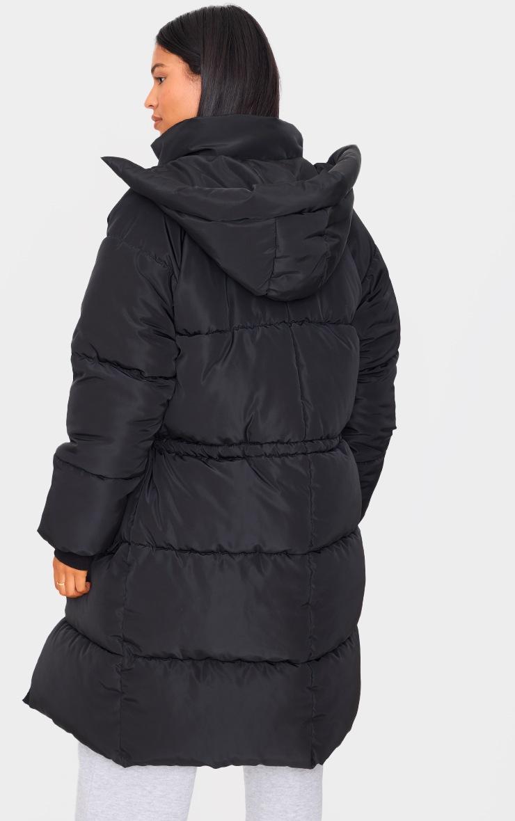 Pretty Little Thing Tall Black Longline Oversized Puffer Coat