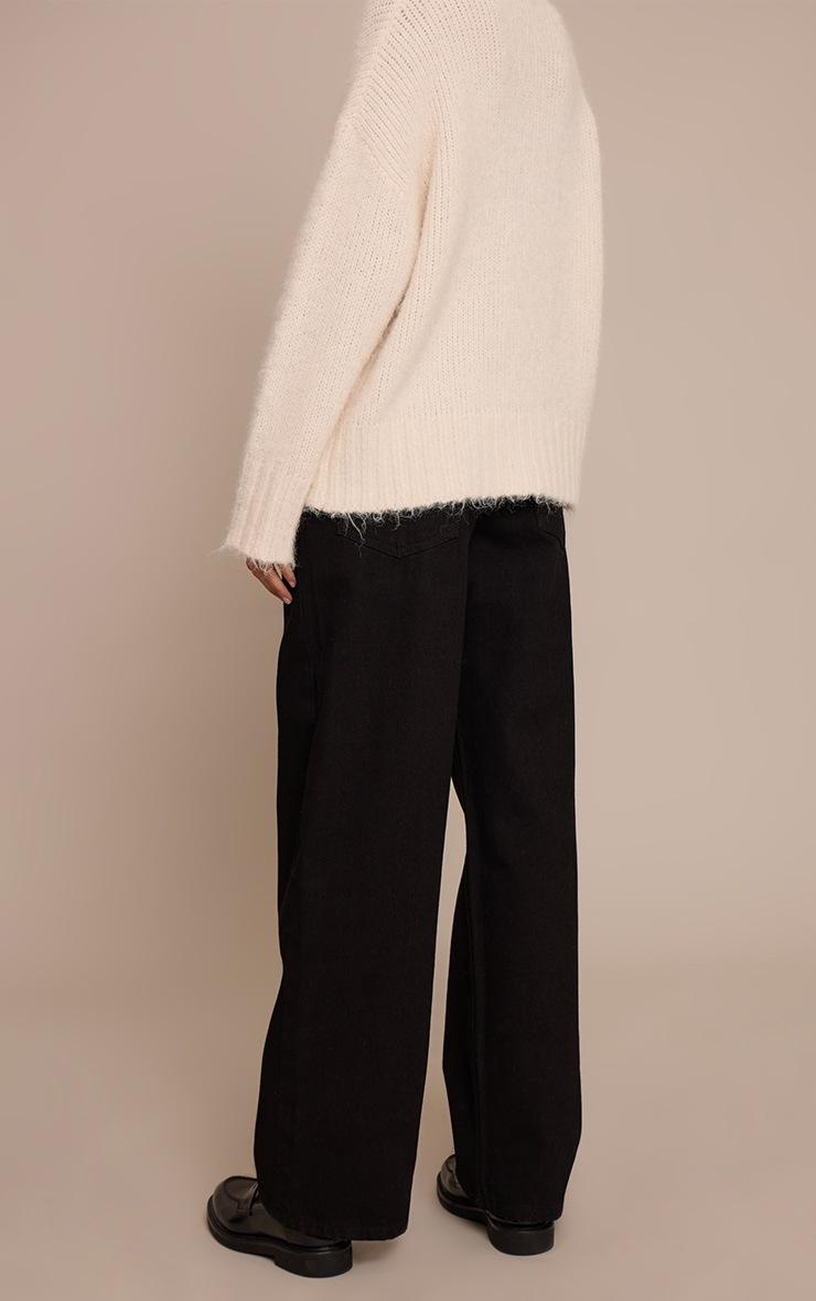 Pretty Little Thing Tall Black Mid Rise Wide Leg Jeans