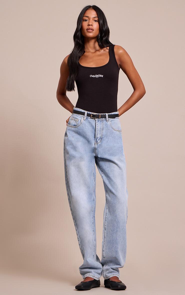 Pretty Little Thing Tall Black Prettylittlething Scoop Neck Bodysuit