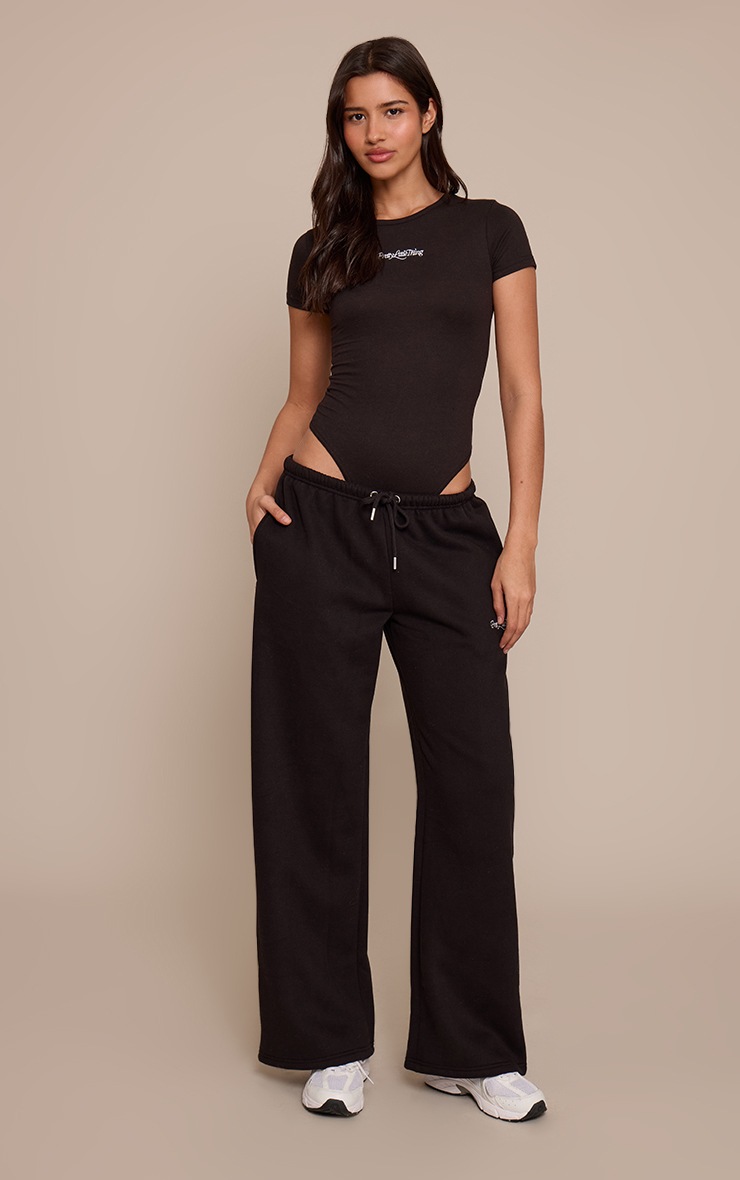 Pretty Little Thing Tall Black PrettyLittleThing Short Sleeved Bodysuit