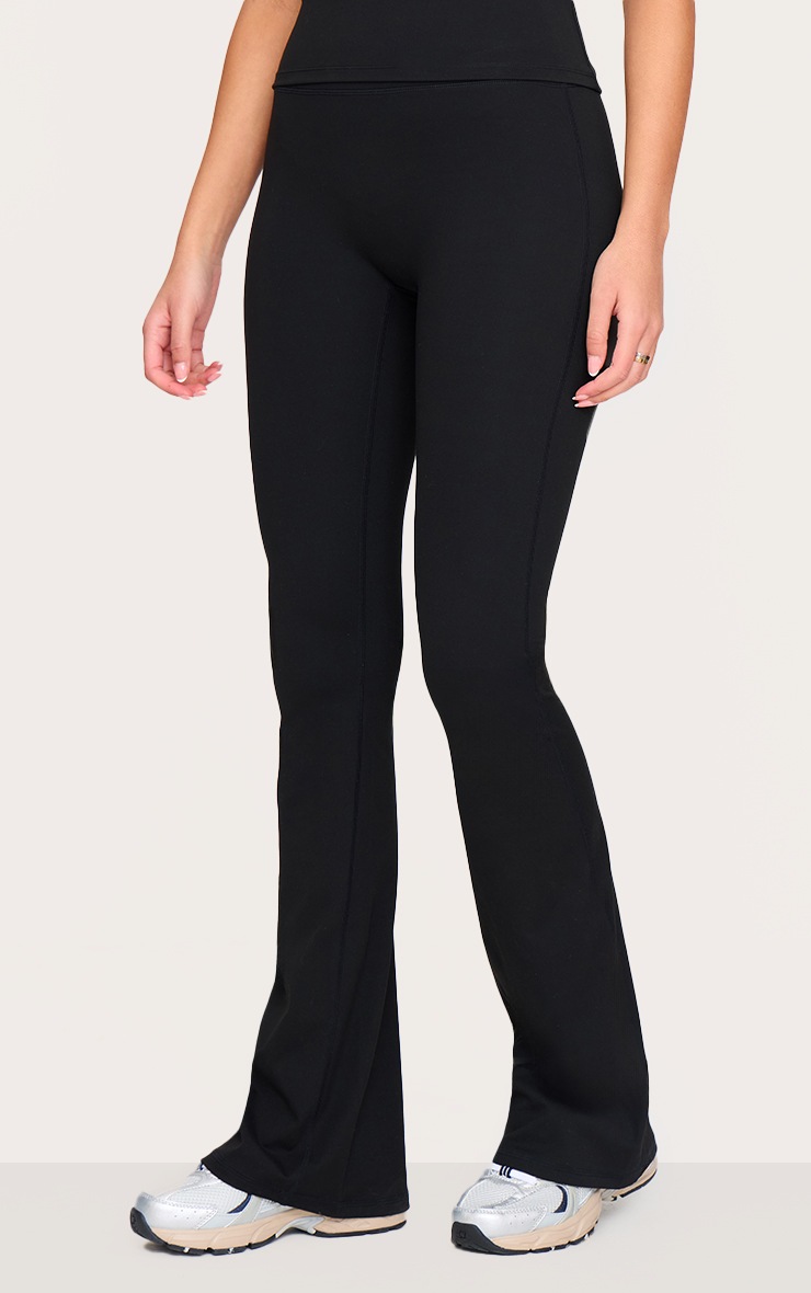 Pretty Little Thing Tall Black Sculpt High Waisted Flared Yoga Pants